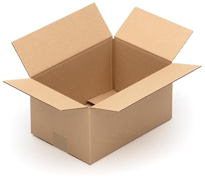 KK Verpackungen Versandkartons 300 x 200 x 150 mm Braun 1-wellig (Außenmaß 306 x 206 x 158 mm) | 200 Stück, Faltkartons Kartons für Versand als DHL Päckchen M DPD Hermes GLS Paketklasse S (KK18)