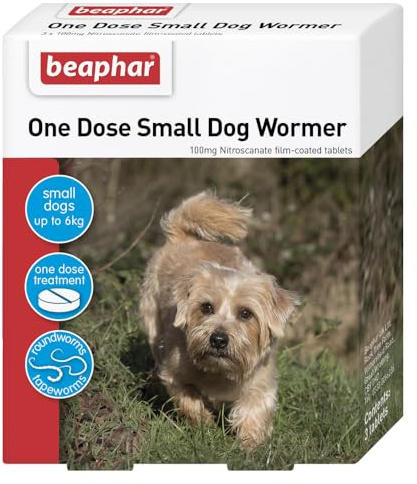 Beaphar One Dose Wormer for Small Dogs 3 Tablets (Pack of 3)