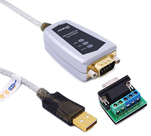 DTECH Cable Adaptador convertidor de Puerto Serie USB a RS422 RS485 de 4 pies con Chip FTDI Compatible con Windows 10, 8, 7, XP y Mac