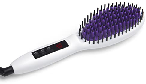 InStyler Straight UP Ceramic, Professional, Heated Styling Brush| Digital Temperature Display| 65 Individual Ceramic Heating Pla