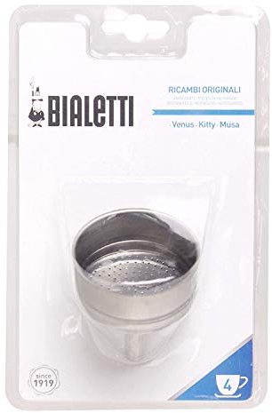 Bialetti 0800502-Filtro per Caffettiera, 4 Tazze, Metallo, Inox