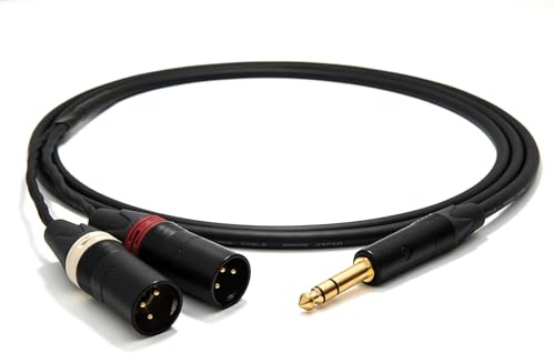 enoaudio Mogami 2534 Quad HiFi Y-Audiokabel | Neutrik Gold 6,3mm TRS klinke - XLR male | HiFi, 3.0 m
