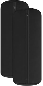 Npluseins Lot de 2 Housses de traversin en Jersey – Housse Unie 1389.1908, 40 x 15 cm, Noir