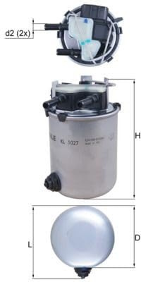 MAHLE KL 1027 Kraftstofffilter Leitungsfilter 93,4MMu.a. passend für RENAULT KOLEOS II (HC_)