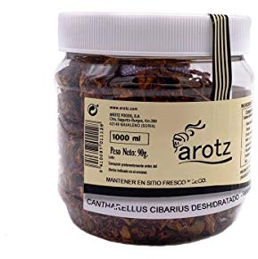 getrocknete wilde Pfifferlinge - auch Cantharellus cibarius oder Eierschwammerl genannt - Speisepilze der Spitzenklasse aus Spanien - Scheiben - 90 g, Menge:1 Stück