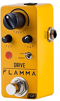 FLAMMA FC07 Overdrive Pedal Vintage Overdrive Effect Warm/Hot Modes, Mini Analog Overdrive Guitar Pedal Electric Guitar Effects Pedal, True Bypass