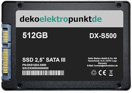dekoelektropunktde Disco rigido SSD da 512GB compatibile con ASRock QC5000-ITX/WiFi Scheda madre, Ricambio alternativo 2,5 pollici SATA3