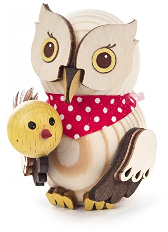 Rudolphs Schatzkiste Miniaturfigur Mini-Eule Küken 5x7x6cm NEU Holzfigur Sammelfigur Weihnachtsfigur Erzgebirge