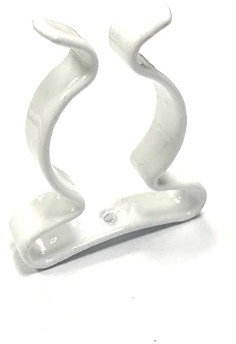 5 x Terry Tool Clips White Plastic Coated Spring Steel Grips Dia. 13MM