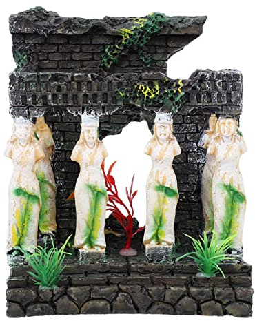 Climbing Pet Roman Column Reptile Hideout Resin Roman Column Fish Tank Decor Aquarium Landscape Decor Resin Aquarium Supply Imitated Artificial