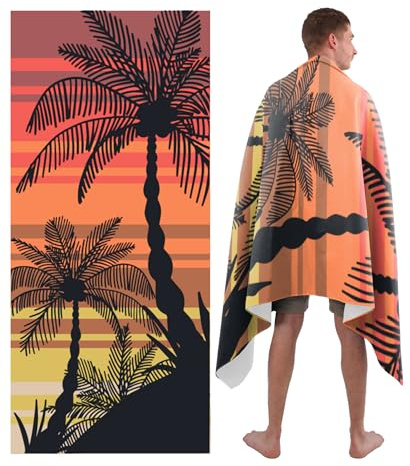 Style Slice Quick Dry Microfibre Beach Towel Palm Sunset 200x90cm