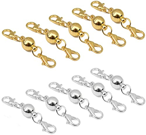 Cierre de Langosta Magnético, Cierres de Joyería Magnética, Cierres Para Pulseras Magneticos, Cierres MagnéTicos Para Joyas, Extensor Magnético de Joyería, Joyería Collar Pulsera Bricolaje,10 Pack