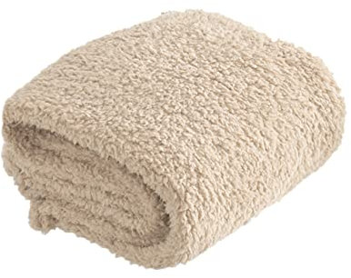 POPETPOP Bequeme Plüsch Hunde Und Katzendecke Schlafmatte Größe s Beige Haustierteppich Für Kalte Tage Und Reisen