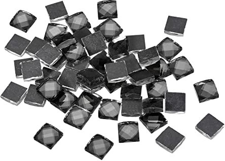 sourcing map Mosaïque Carrelage Tuile Tesselle, 13 Faces Paillettes Cristal pour Artisanat Vrac, Art Vitrail Verre 1 x 1cm pour Fait Main Bijoux Art Loisir Creatif (Paquet de 222, Noir)