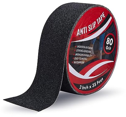 IONCAT Bande Antidérapante Adhésive, 5 cm x 10 m, Ruban antidérapant, pour Intérieur et Extérieur, Ruban adhésif antidérapant pour escaliers, marches, revêtements de Sol, Bande Sécurité, Noir