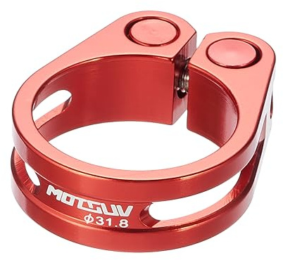 Fahrrad-Sattelstützenklemme, 31,8/34,9 mm, Aluminiumlegierung, Rennrad-Sattelklemme, hohle Verriegelung, Mountainbike, Rennrad (rot (31,8 mm)