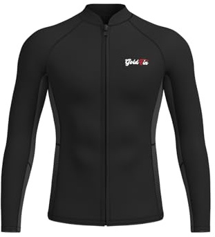 GoldFin Mens Wetsuit Tops, 2mm Wet Suits Neoprene Jacket Men Keep Warm Long Sleeve for Water Sports Diving Surfing Kayaking, XX-Large