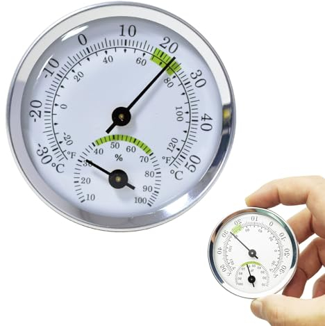 Termometro Igrometro,Igrometro Esterno,Mini Termoigrometro,Termometro per Esterno,Termometro e Igrometro Senza Fili,Termoigrometro Professionale,Igrometro a Doppio puntatore Esterno,per Giardino
