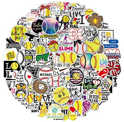 OSALADI Baseball Softball Aufkleber Satz Selbstklebend Widerstandsfähiges Vinyl Bunt Für Laptop Skateboard Gepäck Teenager Geschenk