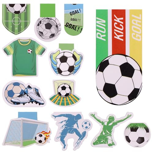 JIANTA 12 Stück Fußballthemen Magnetische Lesezeichen, Geschenke für Schüler und Fußballfans