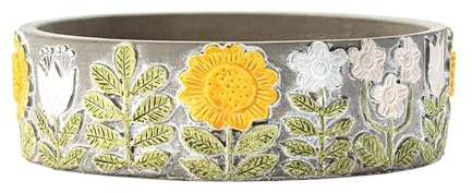 Napco Pot de fleurs en béton gris naturel avec tulipe - 5,7 x 20,3 x 20,3 cm - Décoration intérieure ou extérieure