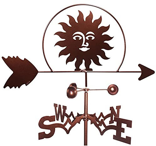 Girouette décoration, girouette Ferme, girouette rétro, indicateur Direction, Vent Cour, Toit extérieur, Support Jardin, Outils Mesure décoration Cour – Face Solaire
