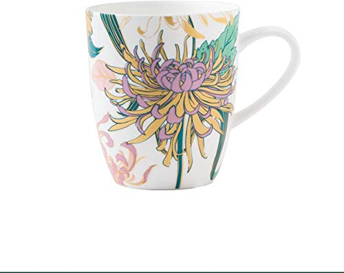 Keramische Kaffeetasse Elegante Chrysantheme Serie Der Glasur Farbe Kostbare Knochen China Tasse Milch Becher 400Ml/Weiß/14 Oz