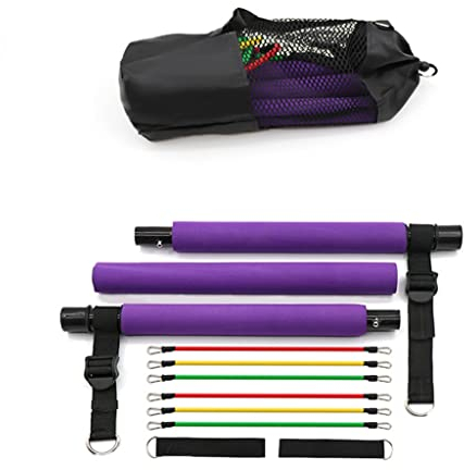 Yoga Pilates Bar Stick mit Widerstand Band Home Gym Muscle Toning Bar Fitness Stretching Sport Körper Workout Übung