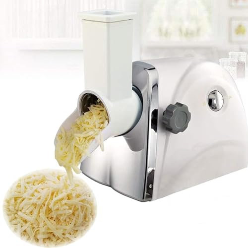 Commercial Cheese Grater, Electric Rotary Cheese Shredder Machine, with 3 Stainless Steel Drum Blades, Quick Shred - 1min/180 Pieces, for Cheese, Cucumber, Carrot