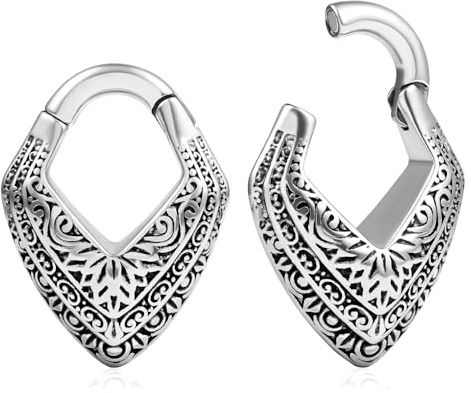 DOEARKO Ohr Gewichte Ear Weights Hangers aus Edelstahl – Retro Flesh Tunnel Ohrhänger Piercing Schmuck für gestreckte Ohren Silber 6mm