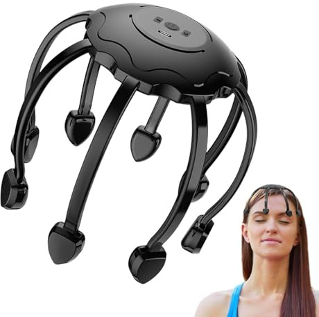 Masajeador de Cabeza de Pulpo - Raspador Automático de Cabeza de Pulpo de | 360 Grados | Masajeador de Cabeza de 8 Garras, Estimulador Eléctrico del Cuero cabelludo para Hombre