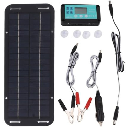 Chargeur de panneau solaire de voiture – Chargeurs de batterie solaire de 20 W, chargeur solaire POWoR 12 V 24 V, kit de charge de panneau solaire, chargeur solaire POWoR pour voiture, moto, camion