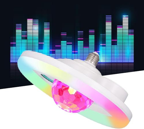 UEGFSIJRF Lampadine magiche Bluetooth con Altoparlante, Luce da soffitto Intelligente 48W E27 RGB LED Luce Musicale con Telecomando - Ideale for Decorazioni Natalizie di Halloween
