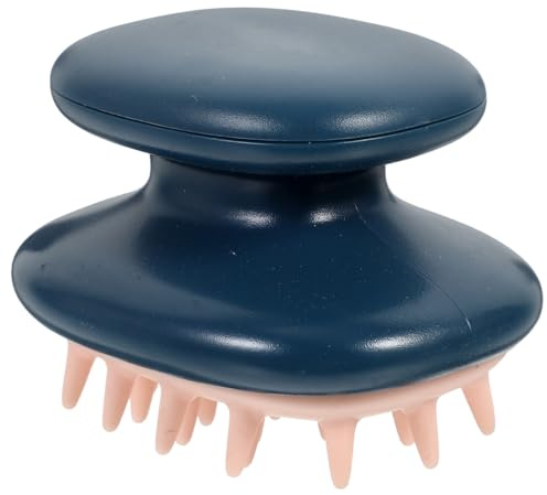 Silikon Haarreinigungsbürste Blau Tragbar für Kopfhautmassage und Reinigung | Leichtes Silikon, Sanfte Pflege im Bad, 1 Stück, Kompakt für Unterwegs und Tägliche Anwendung