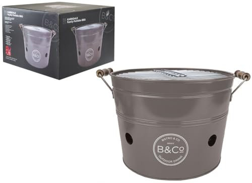 Portable Bucket BBQ Grey