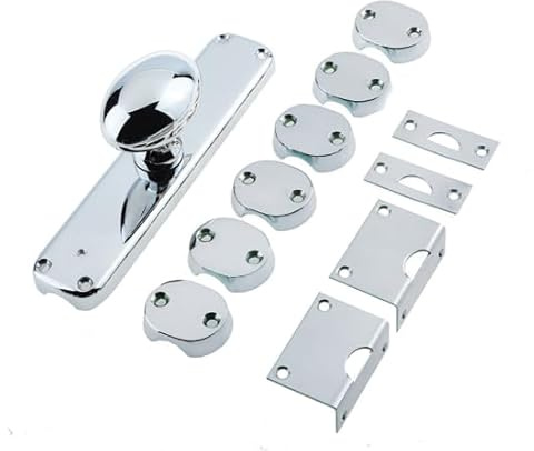 Kooples Hardware Espagnolette Bolt – Surface Mounted Multi-Point Locking Bolt for French & Double Doors – Traditional Style with Rods & Keeps (Polished Chrome)