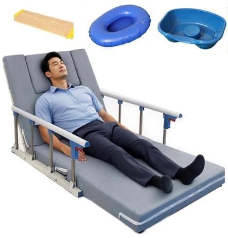 Juodkeo Dorso di letto elevatore per anziani con materasso in schiuma memory, guardrail pieghevole, elevatore di cuscino elettrico regolabile, sedia dorso medica portatile per sedersi