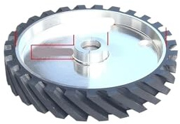 Rueda de contacto de goma ranurada de 300 x 50 mm, 12 x 2 pulgadas, for lijadora de banda con equilibrio dinámico, for rectificado de metal.(For 6202 bearings)