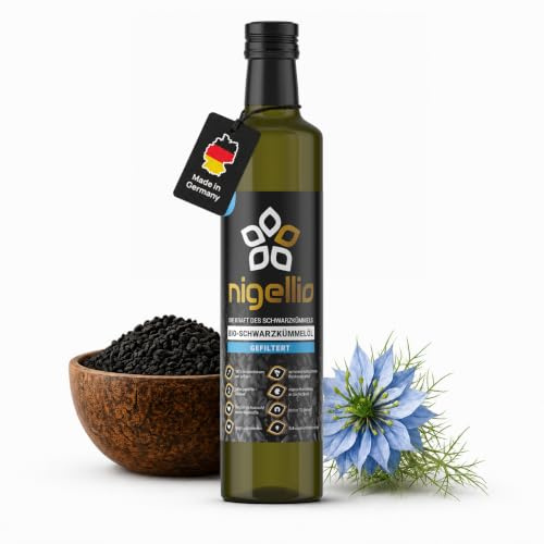 Schwarzkümmelöl bio gefiltert 500 ml – Ägyptisches Nigella Sativa Schwarzkümmel Öl – Kaltgepresst & Premium Qualität – Aus deutscher Ölmanufaktur