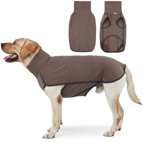 PJDDP Wintermantel Hund,Warmer Und Leichter Hundepulli, Weicher Warmer Rollkragen Hunde Sweater Mantel, Für Kleine Mittel Große Hunde,Braun,XXL