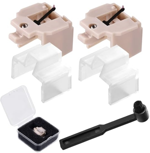 2pcs Record Player Needle Replacement for Audio-Technica, Diamond Stylus with Brush Parts Accessories Compatible with Audio-Technica AT-LP60X AT-LP60XBT AT3600L AT-LP2D-USB AT-PL300 and More