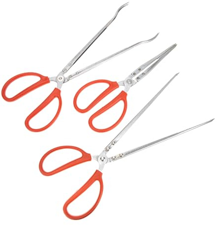Toyvian Pinze per Granchi e Aragoste in Acciaio Inox 3 Pezzi Antiscivolo Ergonomiche Pinze Multifunzionali per Raccolta Gamberetti e Spazzatura Strumenti per Pesca e Cucina