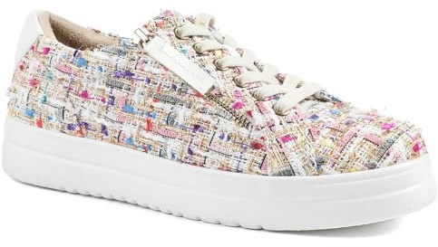 Pavers Womens Knitted Zip & Lace Fasten Trainers Multi Size 5