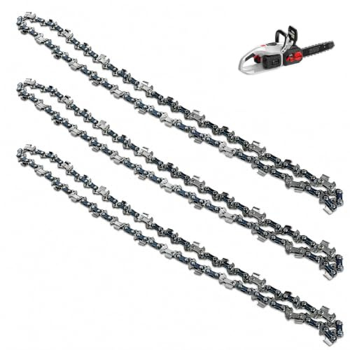 Canxyeun 3 Stück Sägekette 14 Zoll (35cm)Schwert,3/8LP,1.1 mm(0.043 Zoll),52 TG,Halbmeißel,Sägeketten