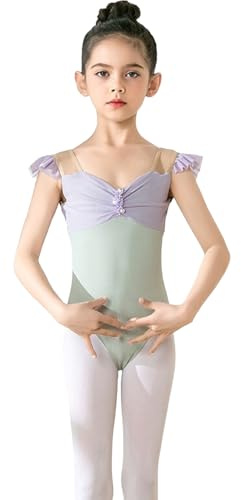 iEFiEL Danskropp, flicka, balettdräkt, prinsessa, dansklänning, balettklänning, balettklänning, balett, bodyklänning, dansbody, konståkning, Lavendel ljusgrön, 92-98