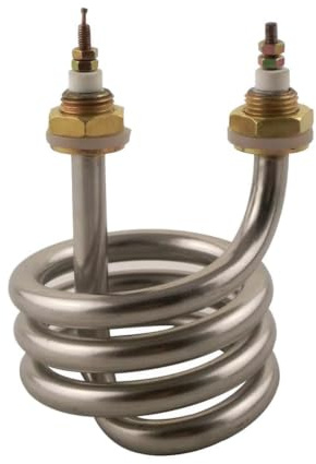 Thermoplongeur en spirale acier inoxydable, tête cuivre, élément chauffant for eau distillée, hauteur de Tube 80mm, 220V(2500W,380V)