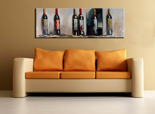Kunst & Ambiente - Wein/Weinflaschen Gemälde - In vino Veritas - Acryl auf Leinwand - Martin Klein Wandbild - signiert - Restaurant