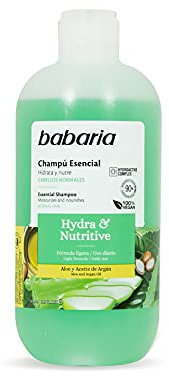 Babaria - Champú Hidratante Y Nutritive | Champu Hombre Y Mujer 500ml | Champu Sin Sulfatos Ni Parabenos Con Aloe Vera | Regula El Ph