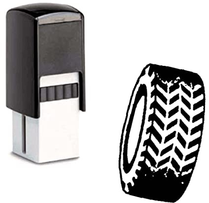 Bonuskartenstempel mit Motiv Autoreifen Reifen Kfz - Werkstatt Reifenwechsel Autohaus Stempel inkl. Stempelkissen für Bonuskarte Rabattkarte Kundenkarte 10 x 10 mm