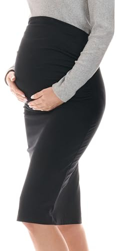 Hjärtmor mammakjol midi bomull OekoTex graviditetskjol 6600, svart, M